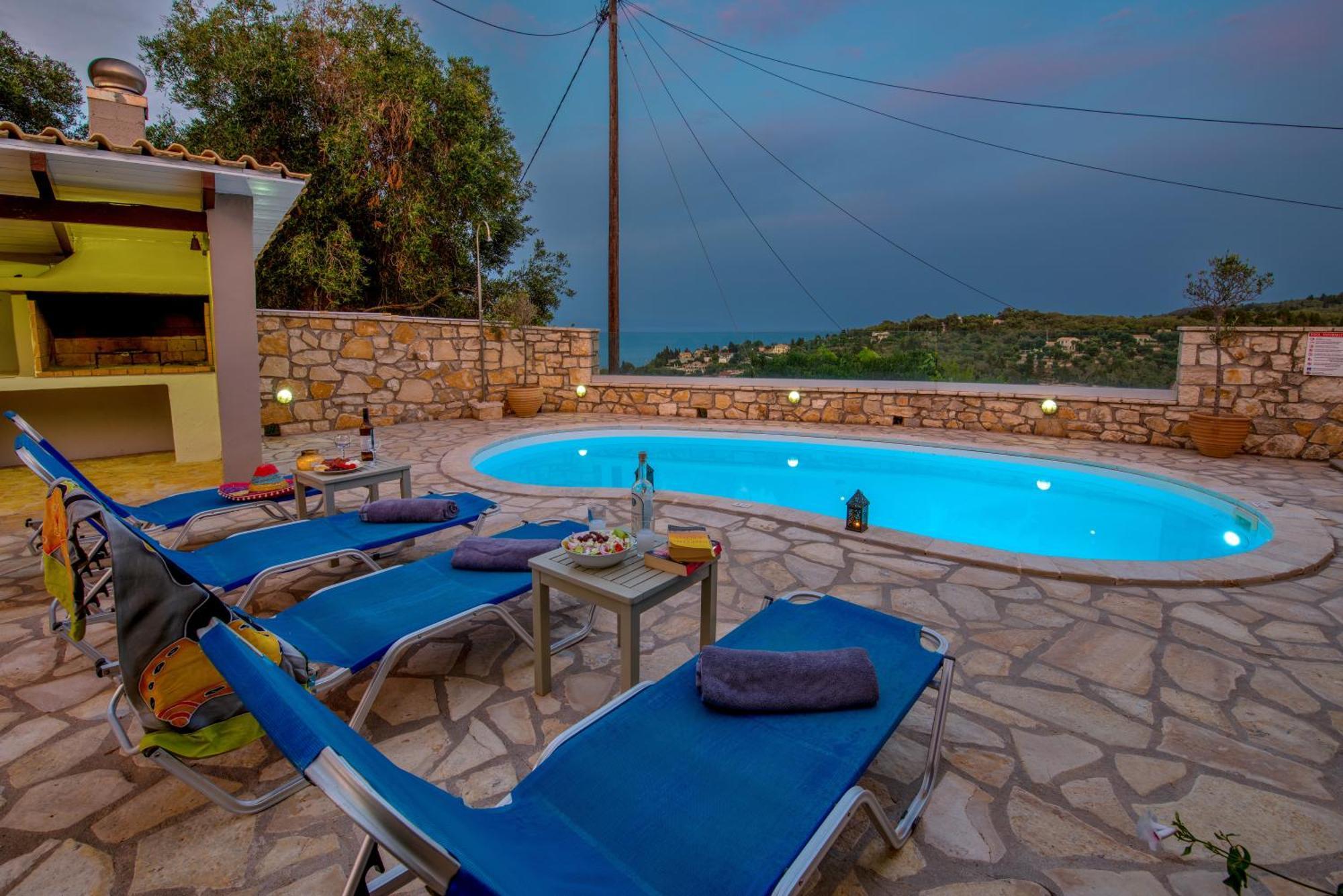 Loggos Seaview Cottage With Private Pool By Konnect Longos  Exterior photo