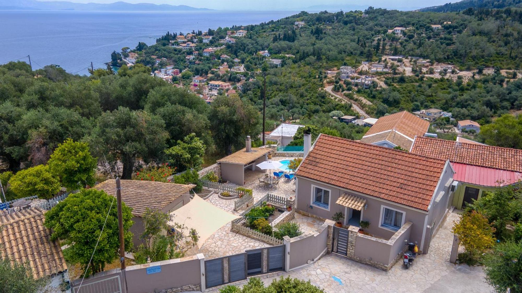 Loggos Seaview Cottage With Private Pool By Konnect Longos  Exterior photo